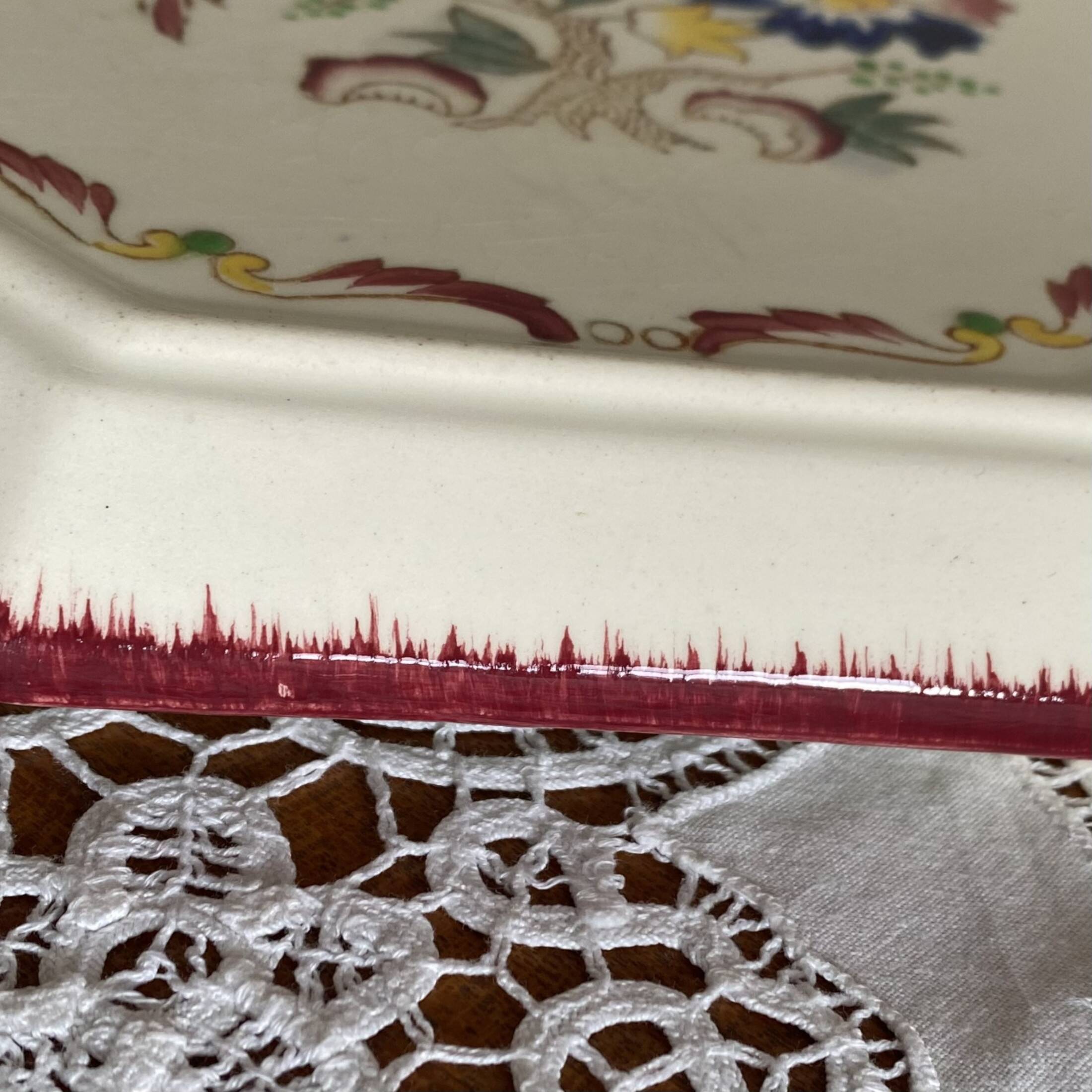 Longwy earthenware trivet octagonal vintage tableware ACC-7140