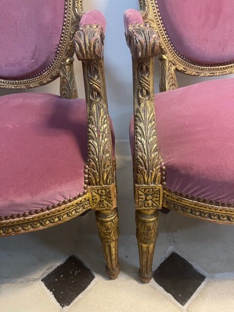 Pair of armchairs Louis XVI style Napoleon III
