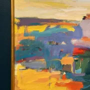 Original Oil on Canvas – “Abstract” by Ubaid Syed – Signed – Vintage & Framed – 53 × 43 cm (20.9" × 16.9")