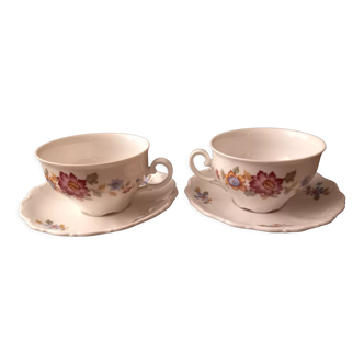 2 tasses et soucoupes en porcelaine allemande lehmann weiden (bavaria)