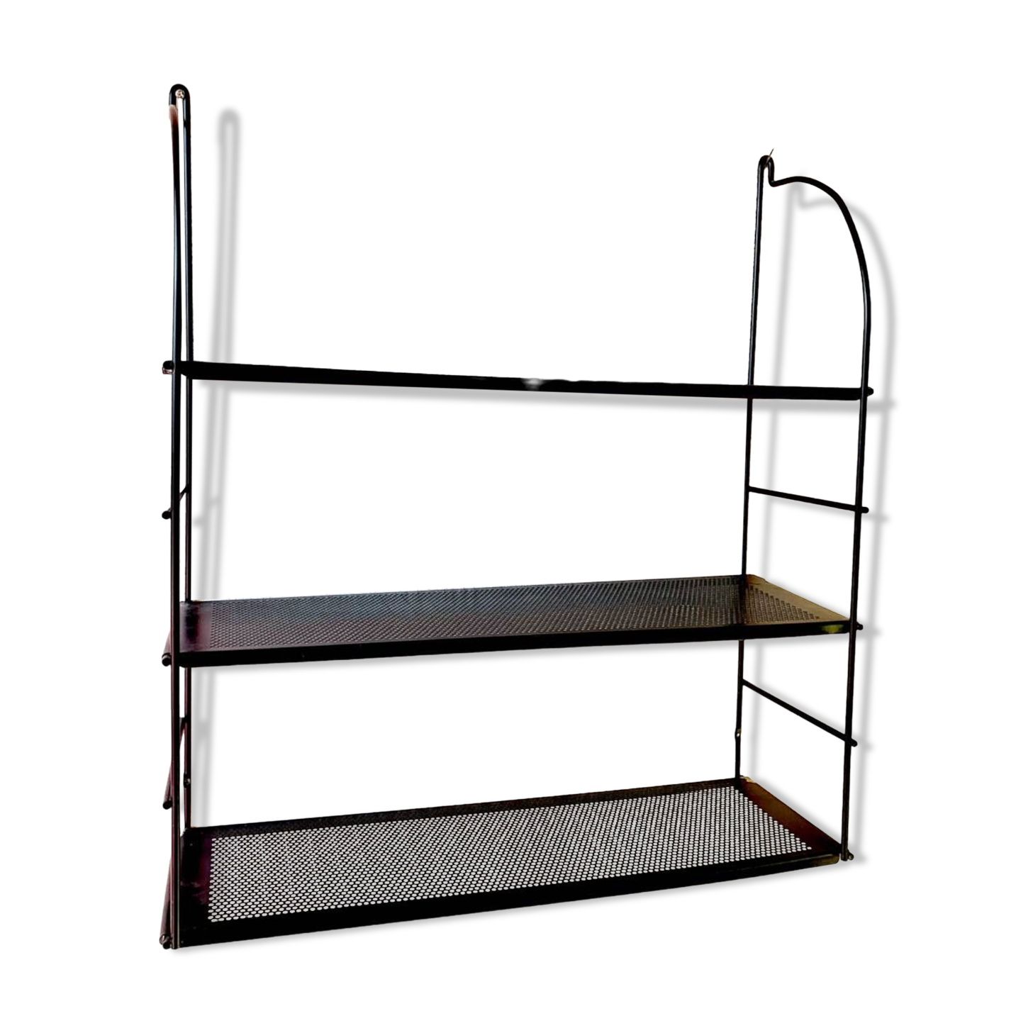 Black metal string shelf