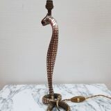 Bronze and silver snake lamp
