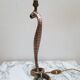 Bronze and silver snake lamp