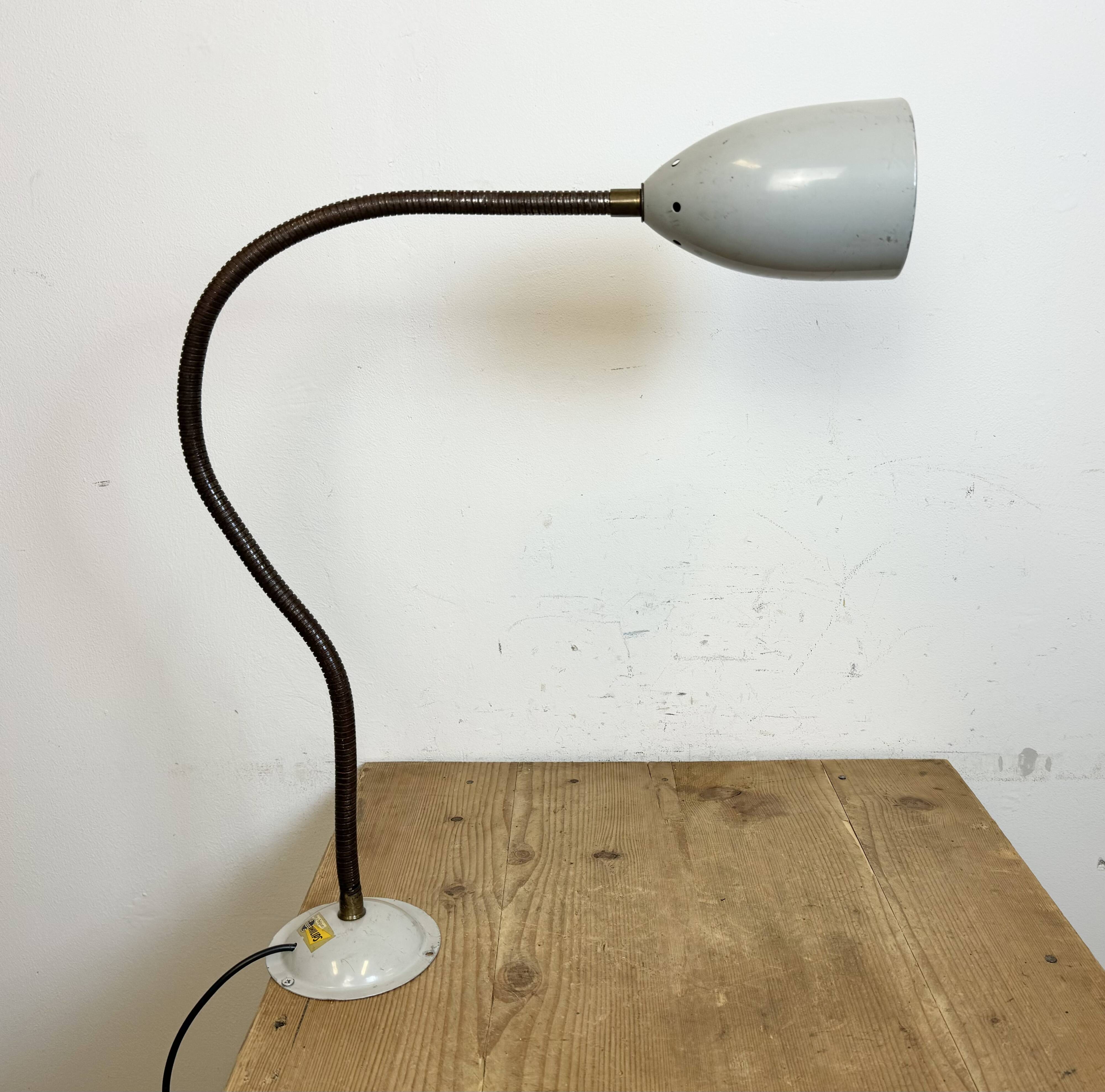 Grey Industrial Gooseneck Table Lamp from Philips, 1960s