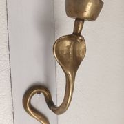 Bronze cobra candle holder wall sconce