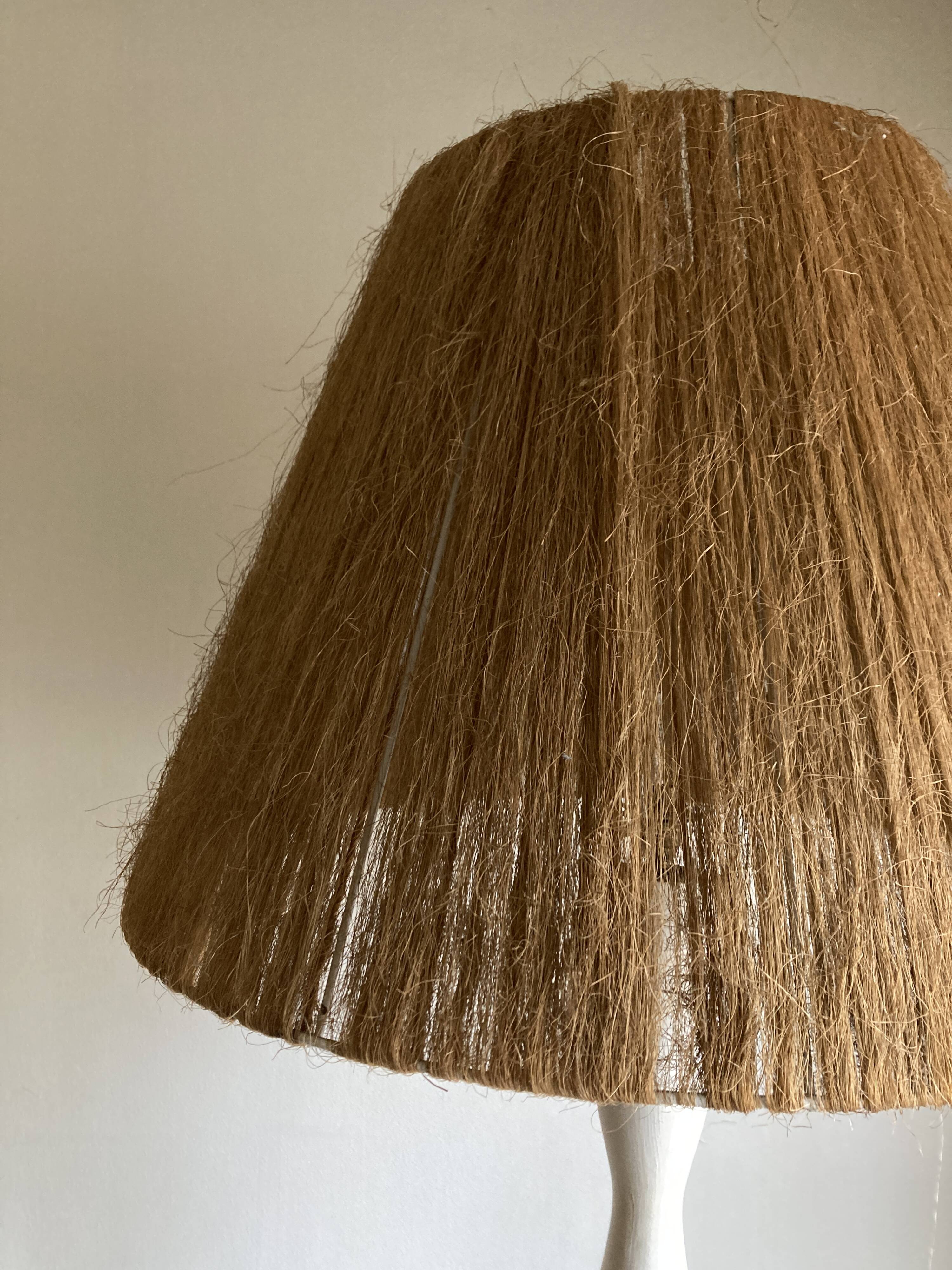 Lampadaire art déco 1950 bois et corde