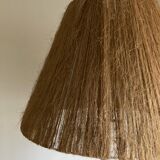 Art deco floor lamp 1950 wood and rope