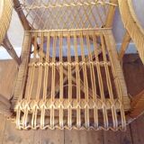 Vintage wicker rattan armchair
