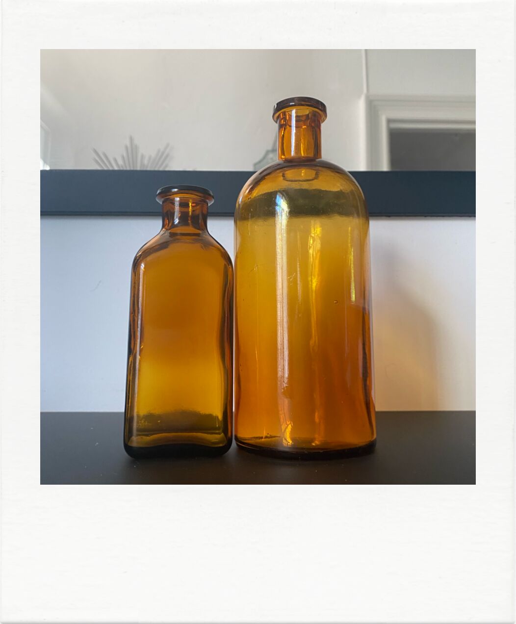 Duo de flacons en verre ambré