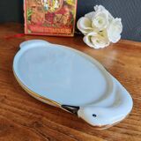 Vintage Porcelain Foie Gras Tray | Oval Duck/Swan Shaped Dish