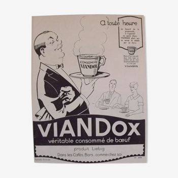 Affiche pub viandox 1926 Puybelle publicité