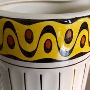 1 very large BFK (Boch Frères Keramis) Ambra 801 L jug. White, black lines and decorated band