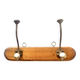 Vintage wooden wall coat rack - double hook