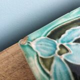 Art Nouveau trivet, glazed ceramic, signed