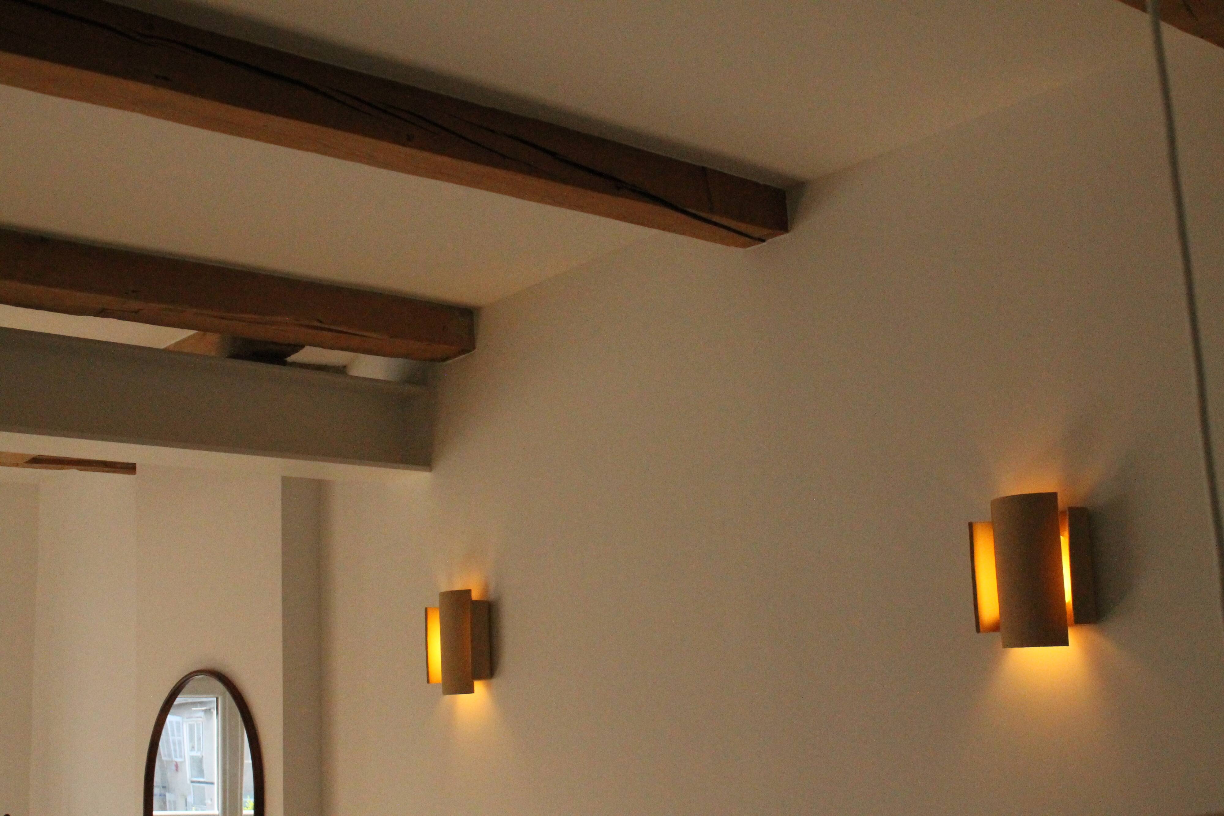 Set of 2 red TILE wall lights.