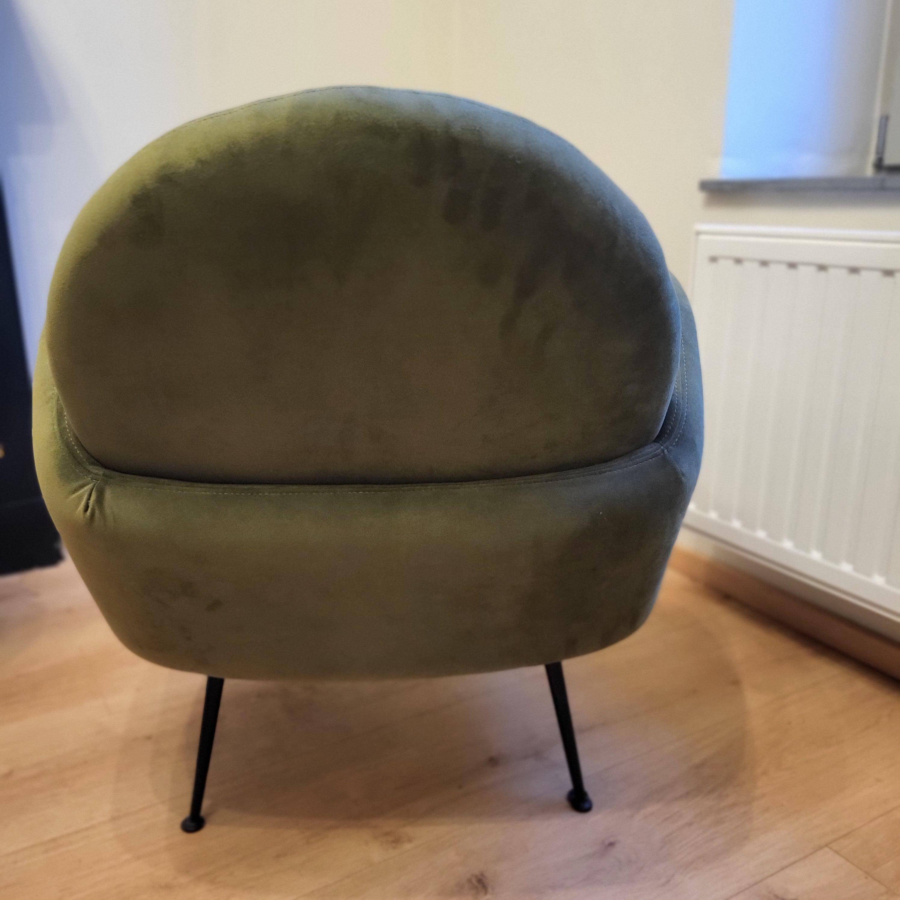 Velvet green cocktail chair