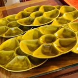 Set of six Gien oyster plates