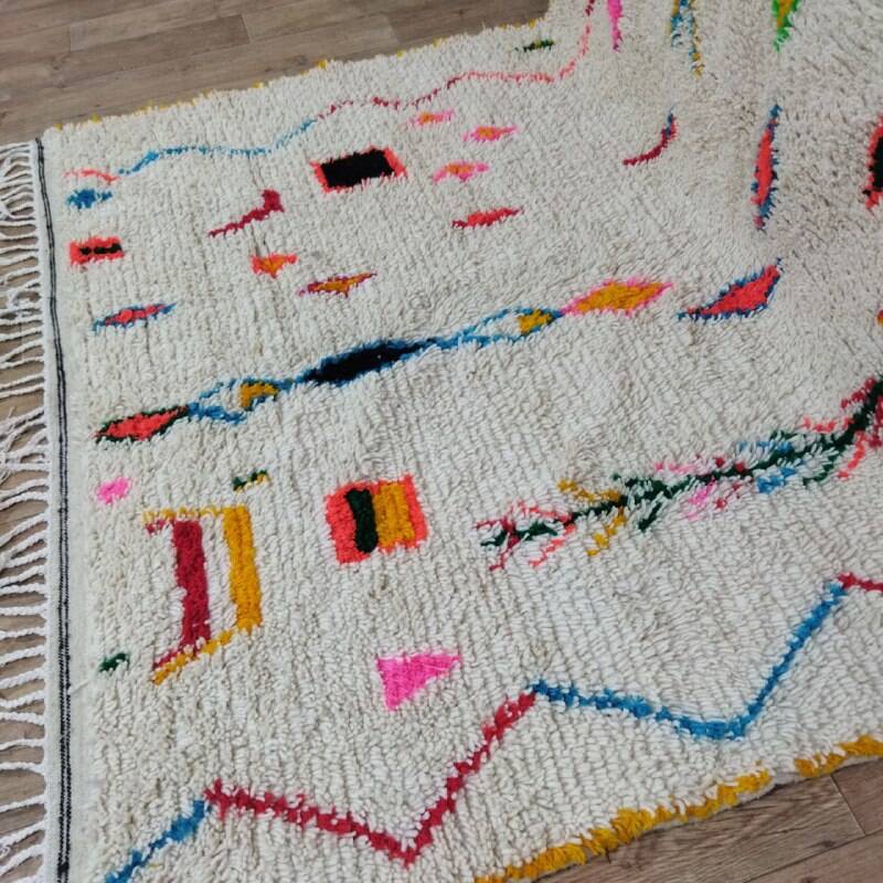Handmade wool Berber rug 300x186 cm