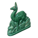 Sculpture Lama Charles Lemanceau Faience ST Clément France Art Déco 1930