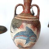 Hand-painted Greek vase - dolphin decoration - reproduction of an amphora from 1500 BC