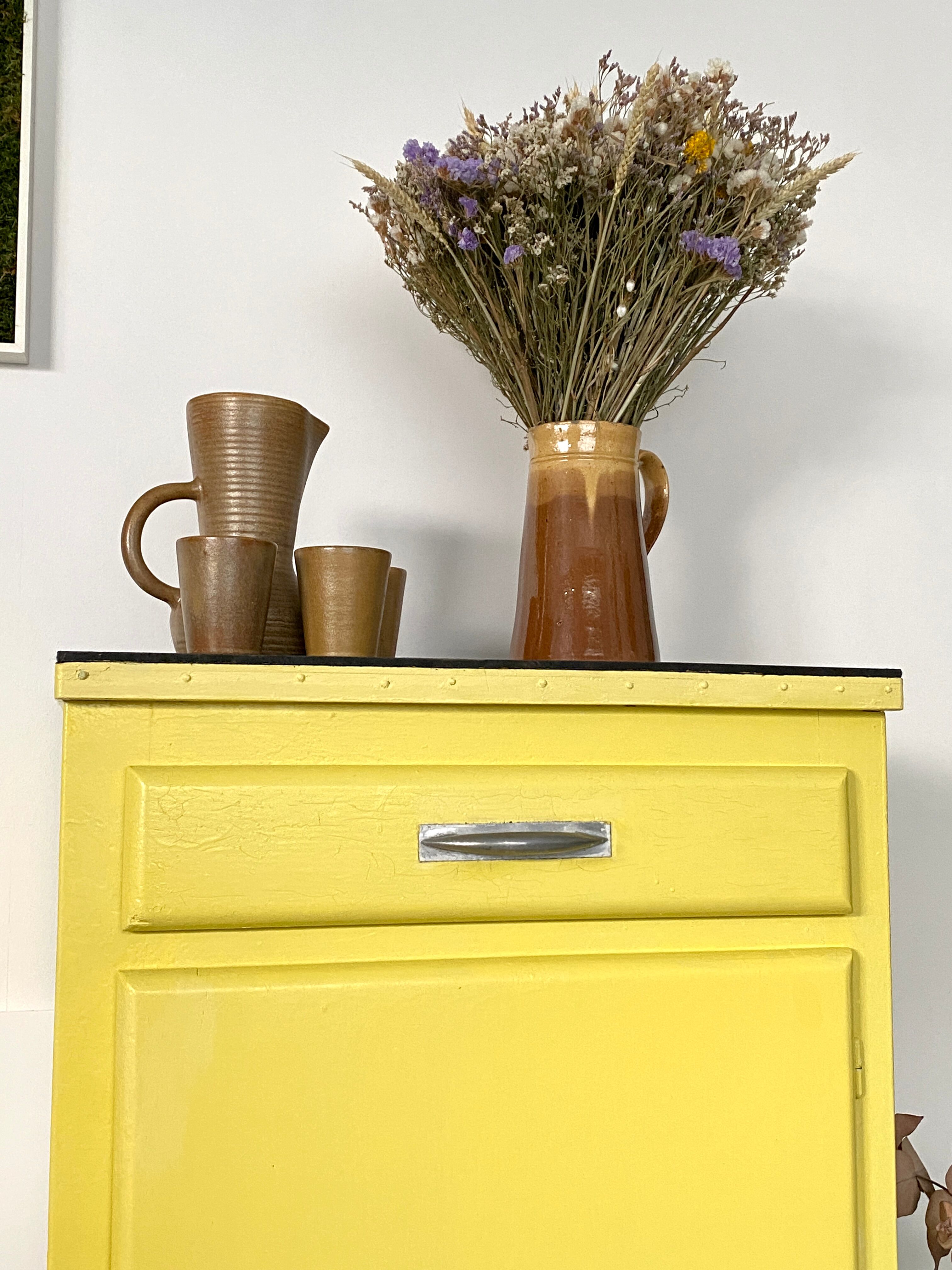 Old yellow vintage jam maker