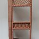 Corner shelf made of vintage braided natural fibers