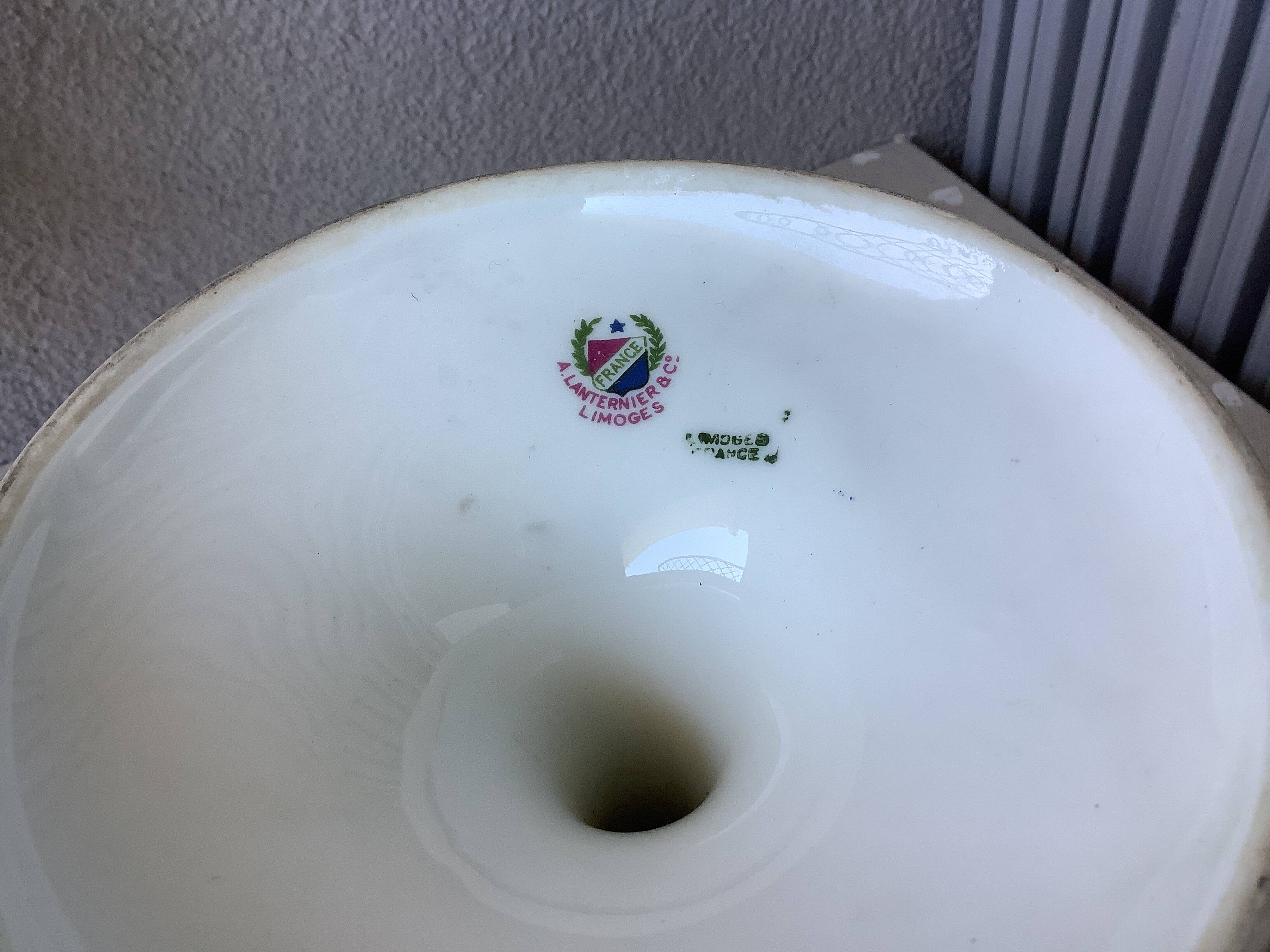 Antique compote dish on foot Limoges A. Lanternier & Co - early 20th century