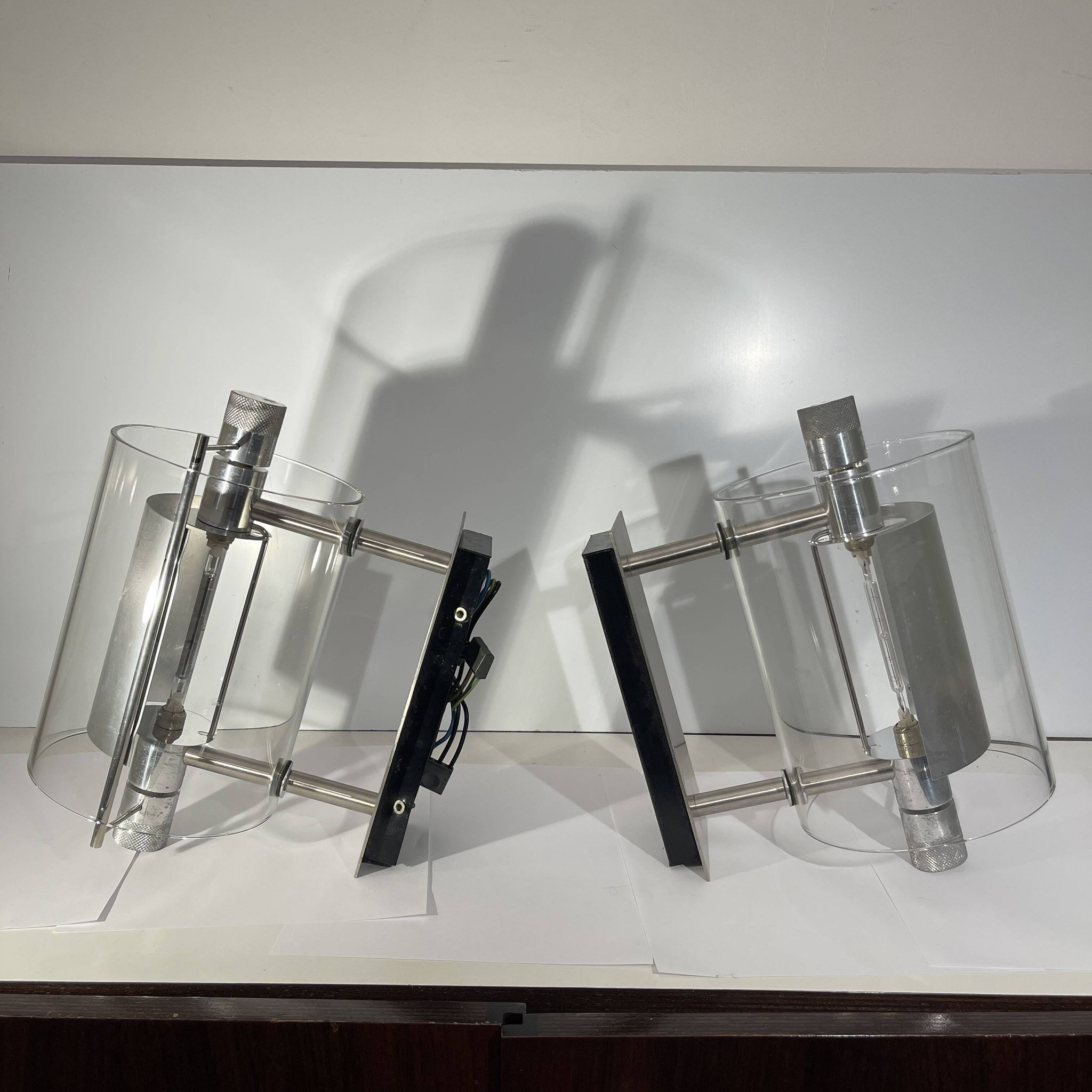 Paire d'appliques modernistes, Pierre Lallemand / Moonlight "Cyclops' 1992