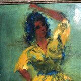 Spanish dancer oil on panel