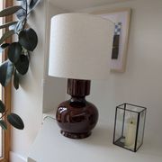 Lampe céramique et abat jour crème