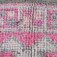 Pink Green Modern Oushak Runner Rug, 89x354Cm