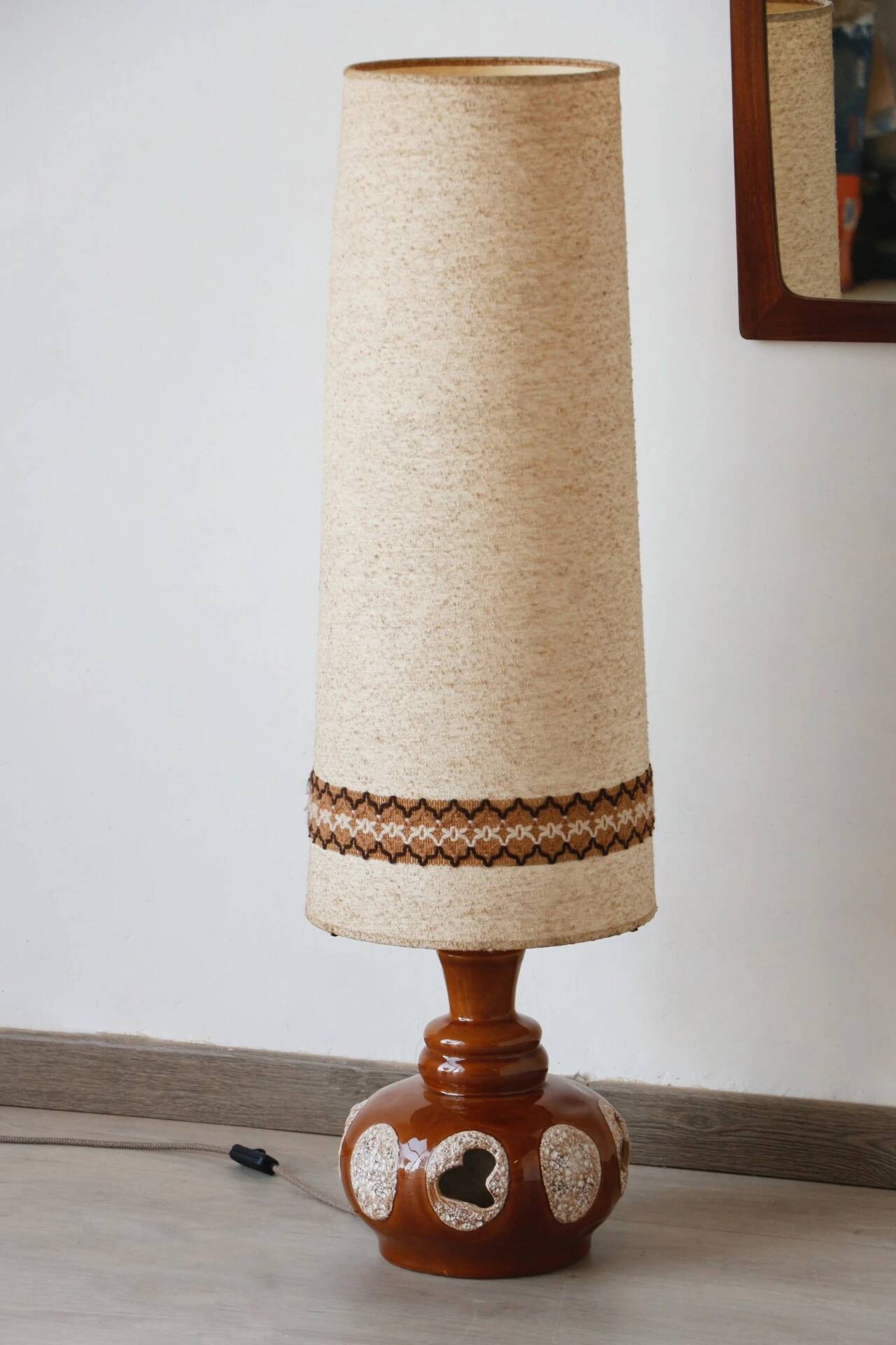 Vintage 70s ceramic lamp – retro light fixture