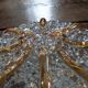 Ceiling light / bubble glass wall light amber 1970s