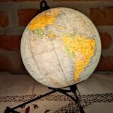 Illuminated terrestrial globe in glass by Girard and Barrère, 1960s - 1/8000