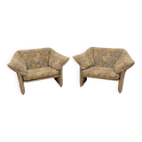 Pair of jacquard fabric armchairs, Mario Bellini, "Le stelle" B&B Italia,70