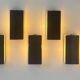 Set of 5 vintage shuttered wall lights, brown, France 1970