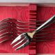 Goldsmith's box of 19 fish cutlery