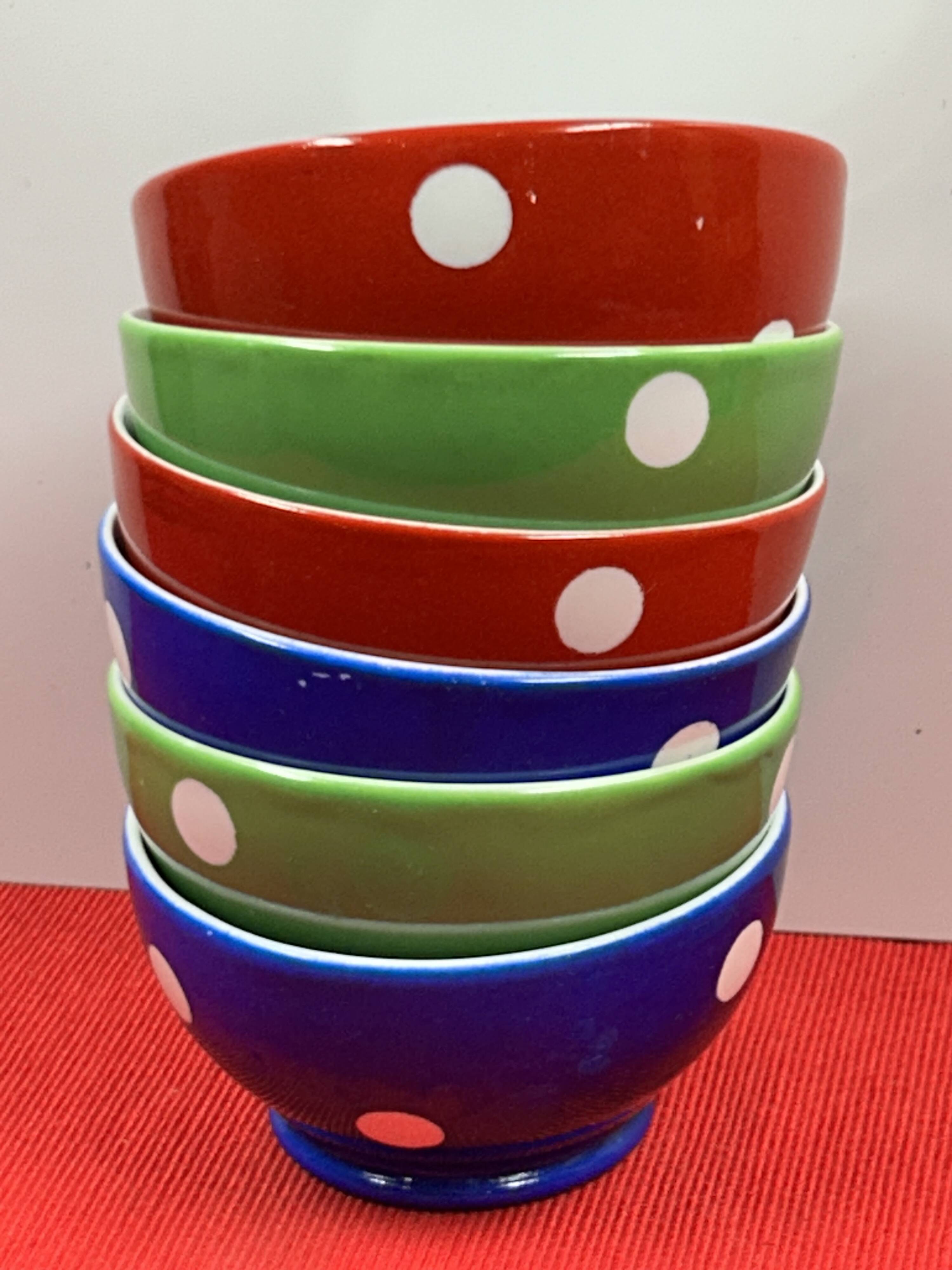 Set of 6 small grandmother bowls in Longchamp porcelain.