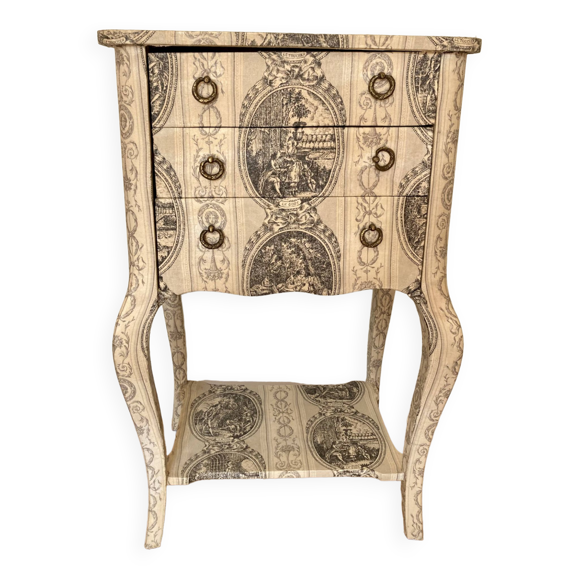 Meuble style Louis XV toile de Jouy