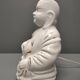 Seated Buddha lamp base ~ glazed and gold white ceramic ~ 80s