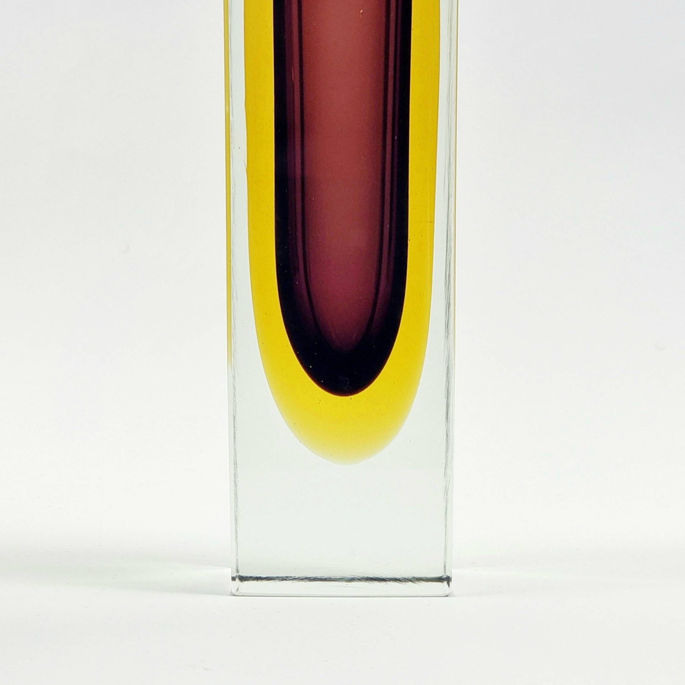 XXL Mid-Century Sommerso Murano Glass Vase by F.Poli for Mandruzzato, 1970s