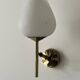 Brass and white opaline glass wall light, Arlus design 1950.