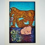 Malcolm Morley print Trojan Calvacade from the Odysseys of Enoch Suite, 1986 American