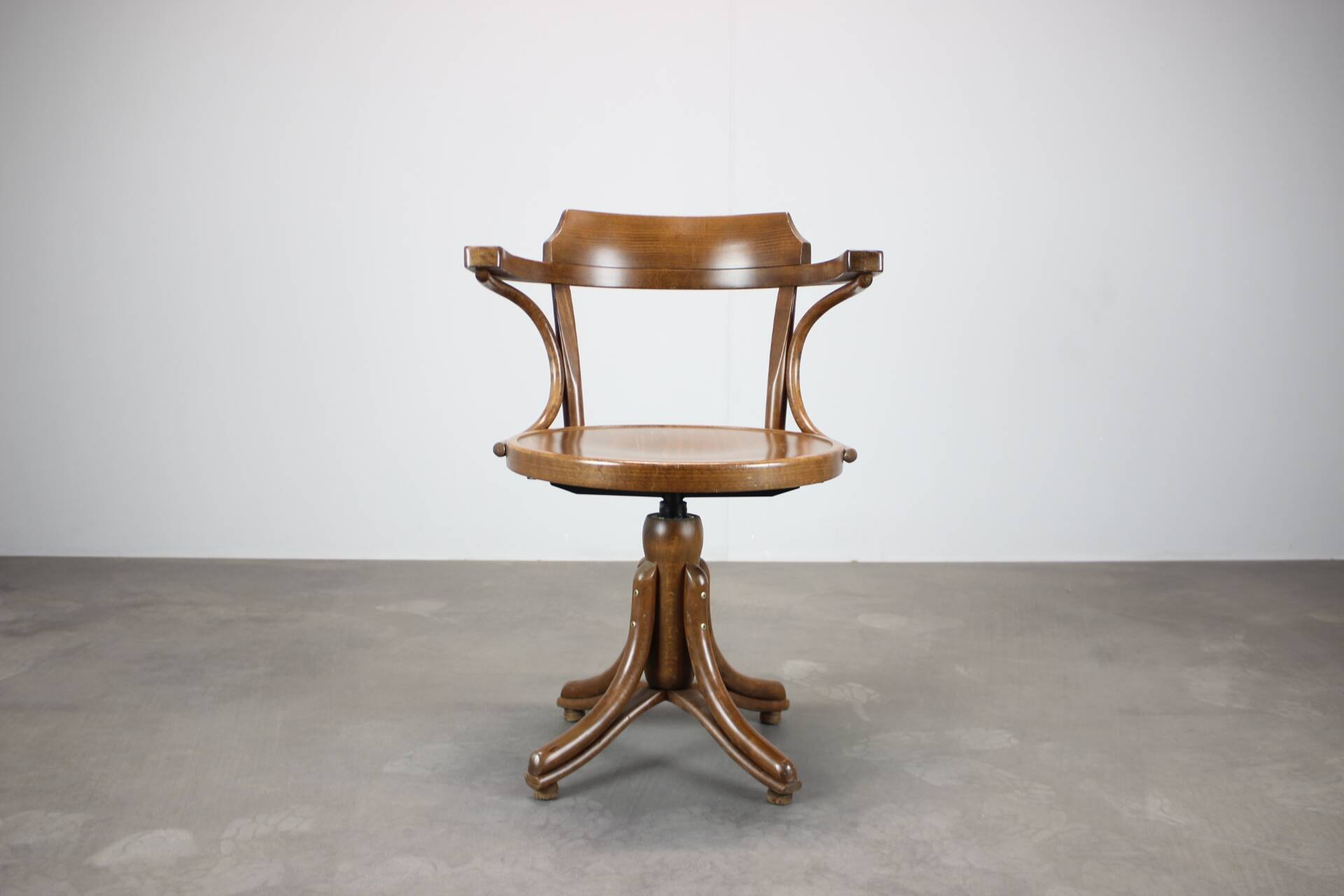 1993 ton czechoslovakia bentwood swivel armchair in the thonet tradition