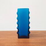 Mid-century German block glass bubble vase by Karl Friedrich Glass.