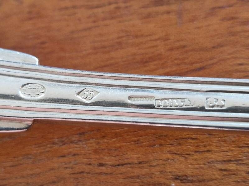 Christofle - Set of 6 table spoons model Chinon in silver-plated metal