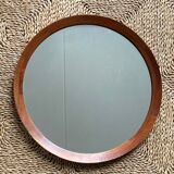 Danish Teak wood Round Mirror. 1960s