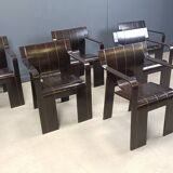Set of 6 Vintage Strip Dining Chairs by Gijs Bakker for Castelijn, 1970s