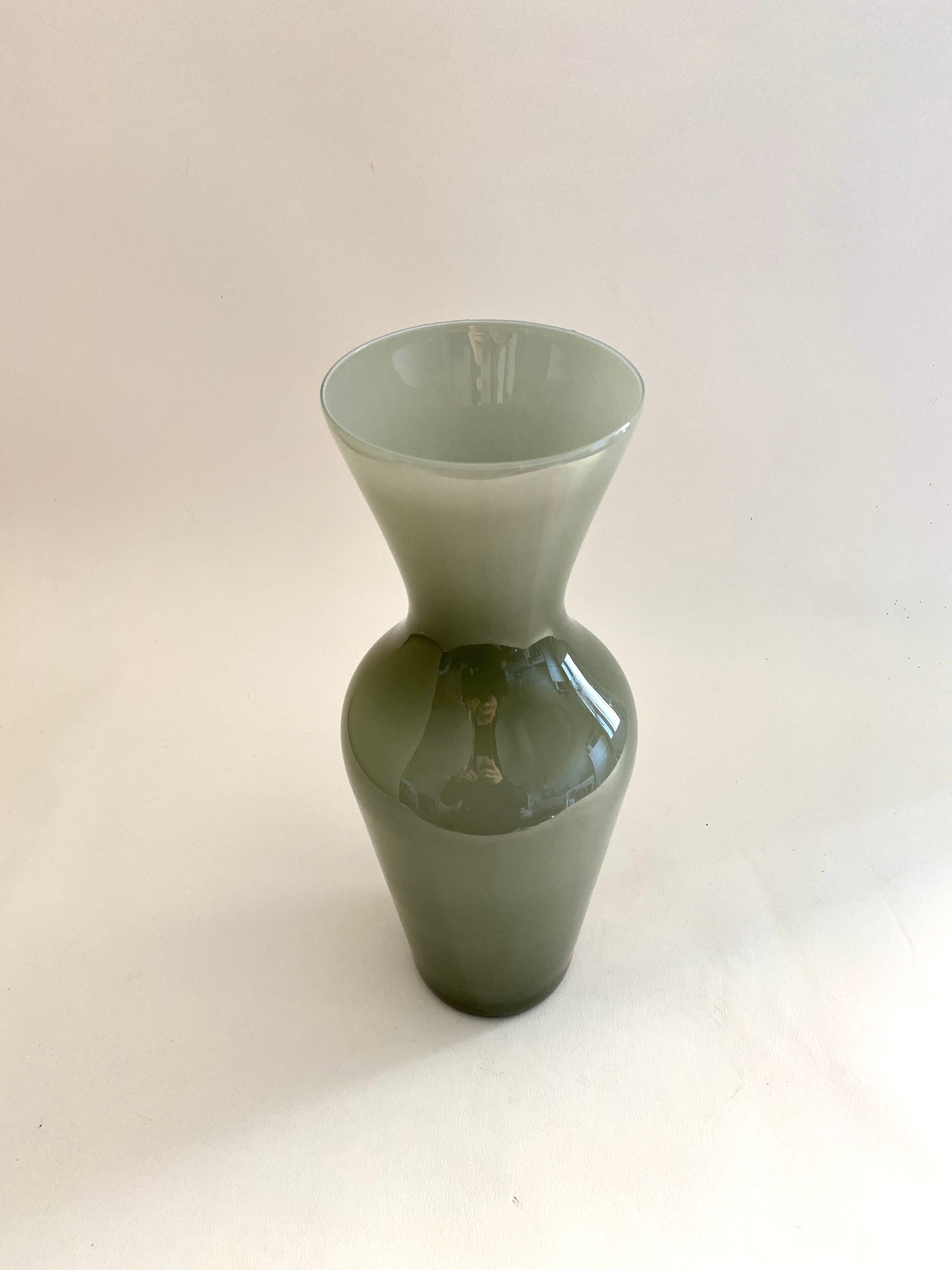 Opaline gray green vase