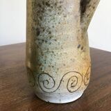 Stoneware pitcher signed